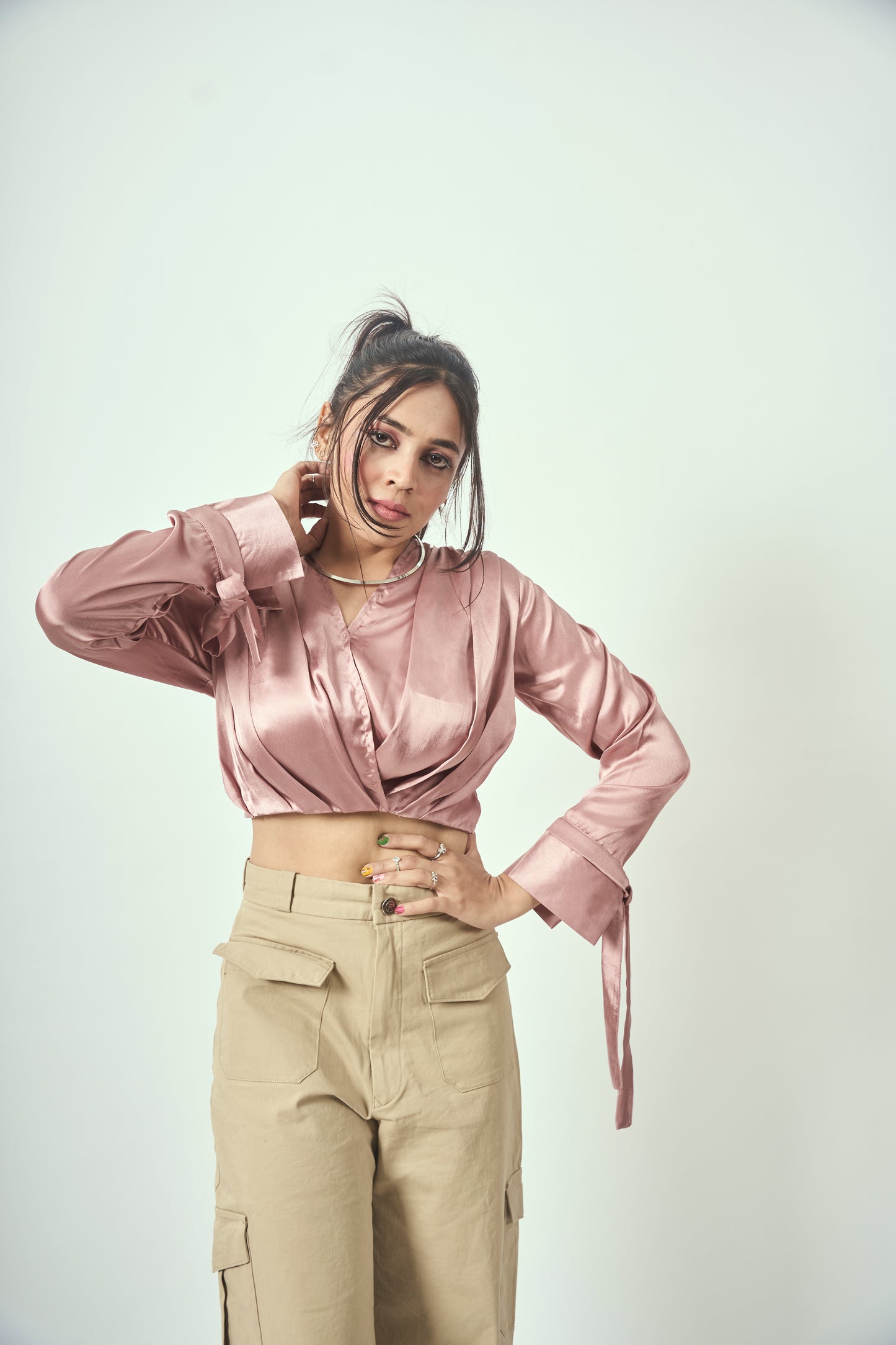 DRAPE MY ASSETS TOP IN MAUVE