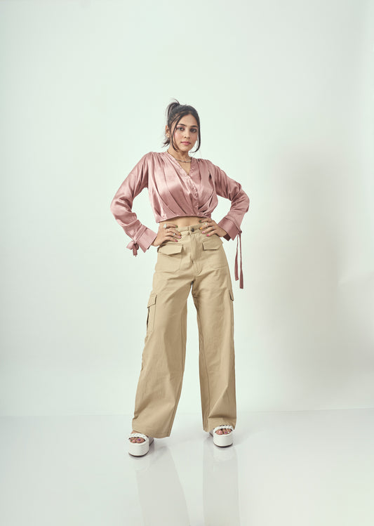 DRAPE MY ASSETS TOP IN MAUVE