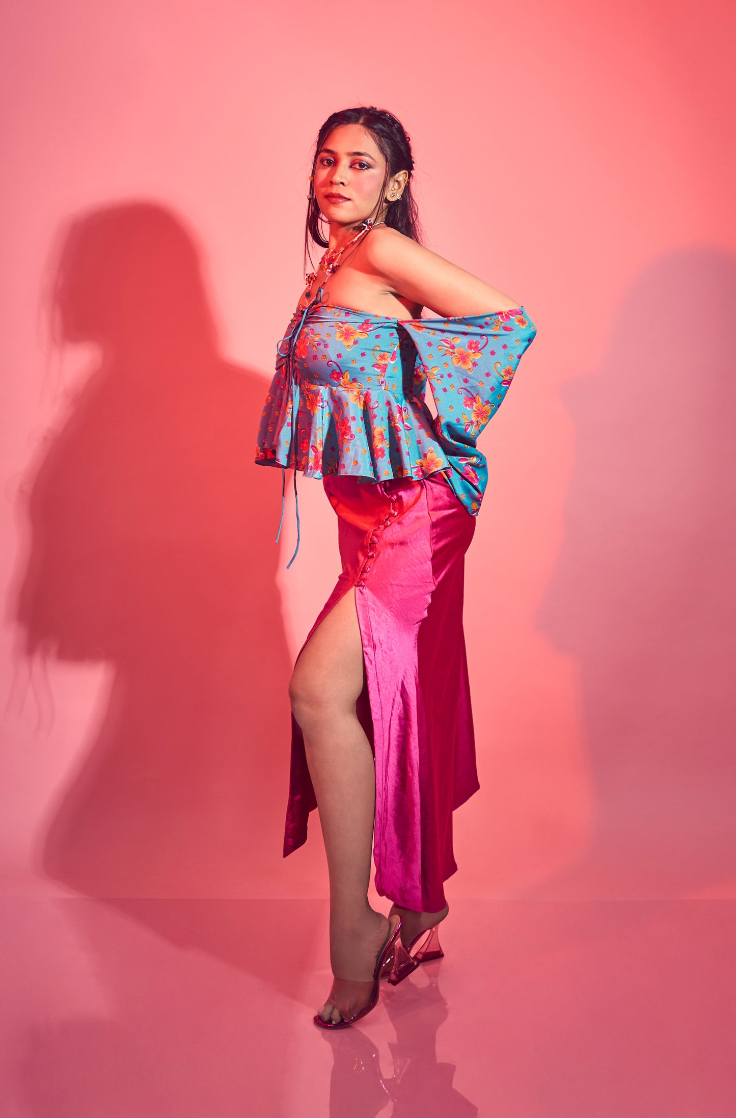 FLORIO HALTER TOP IN TURQOISE
