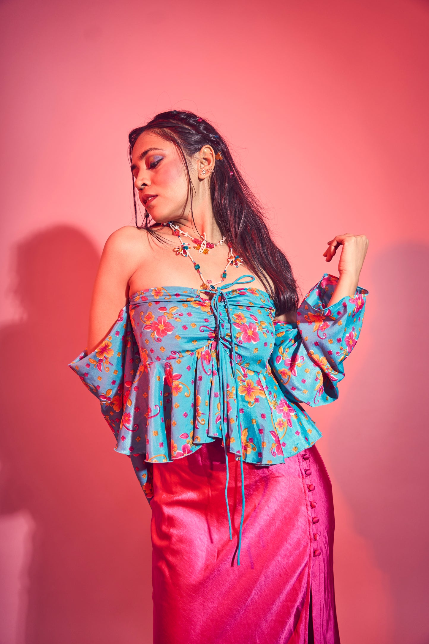 FLORIO HALTER TOP IN TURQOISE