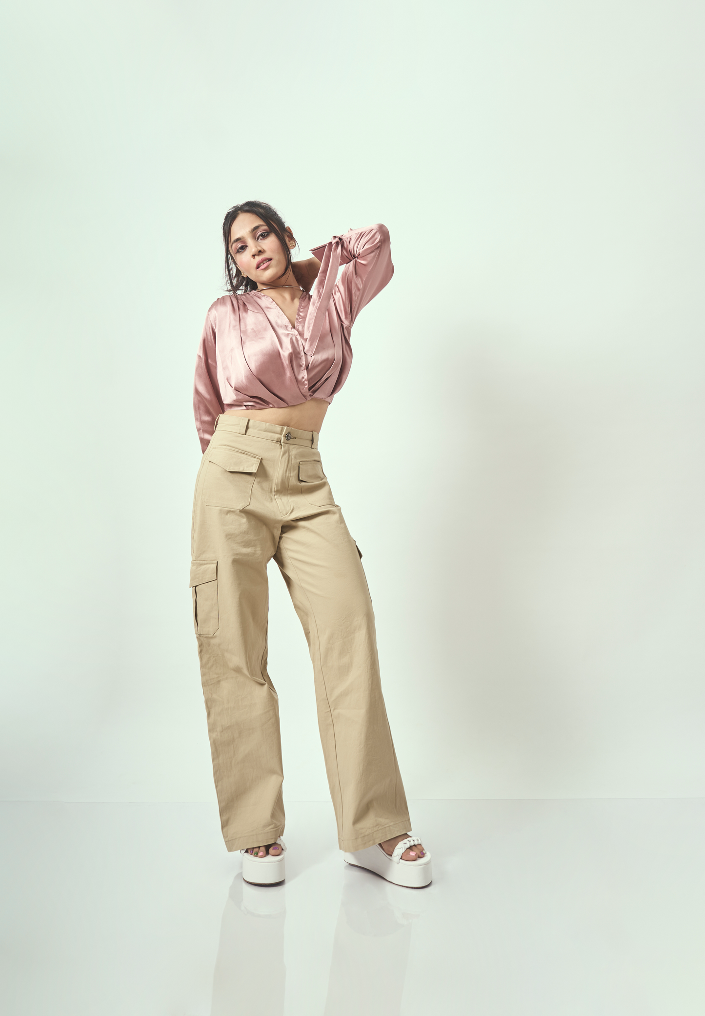 DRAPE MY ASSETS TOP IN MAUVE